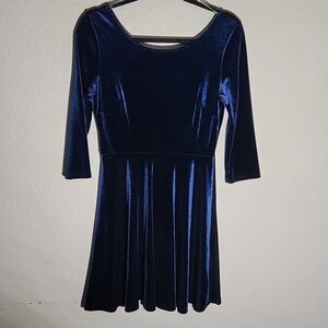 Eve Couture Dress Womens Size M Velour  Royal Blue Glam